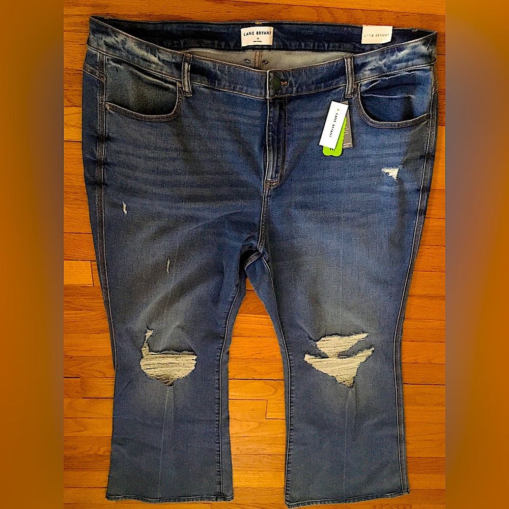 Lane Bryan Mid Rise Flare denim.
